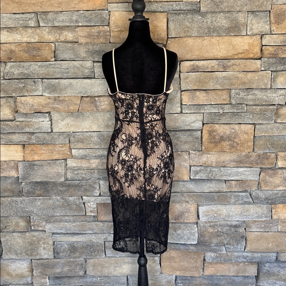 Elegant BEBE Black Lace Slip Dress - Picture 4 of 7